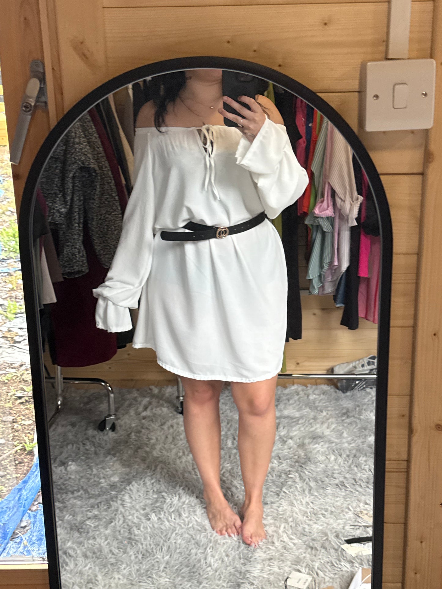 White off the shoulder dress