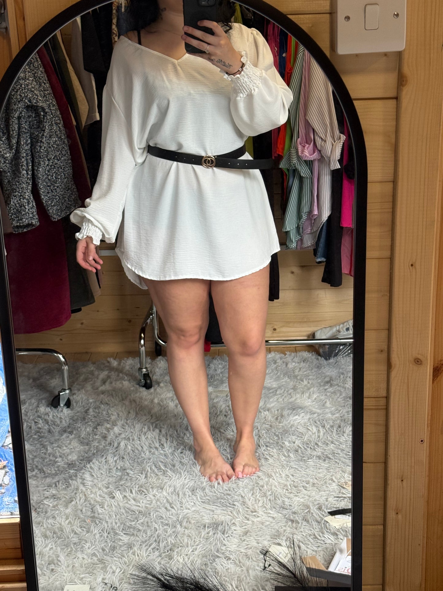 V neck shirt dress