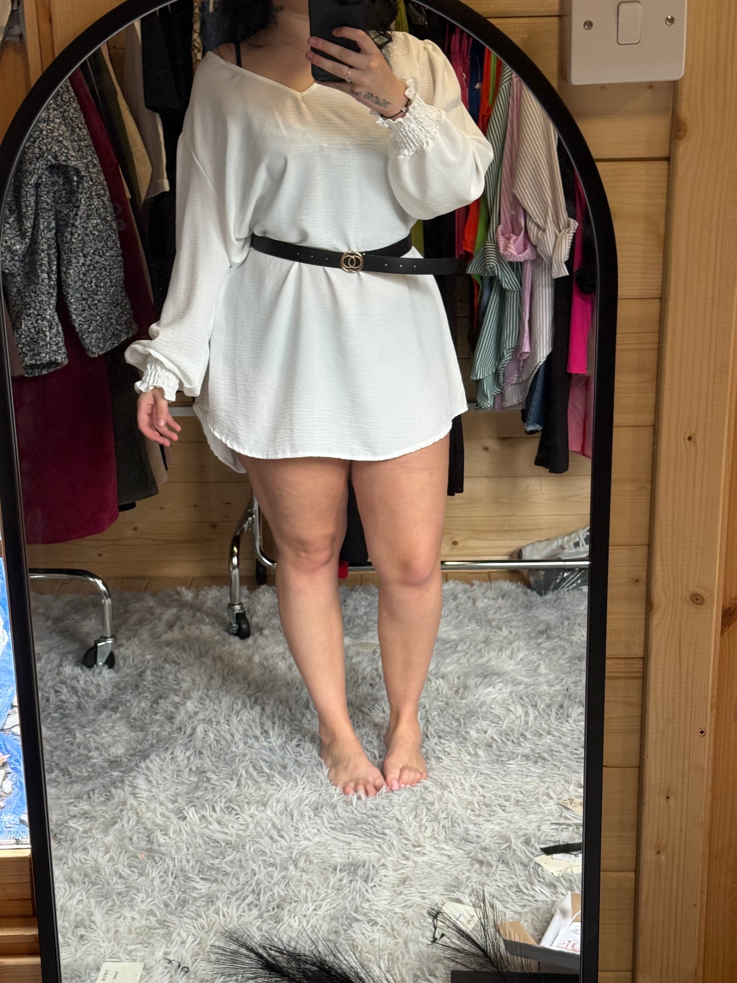 V neck shirt dress