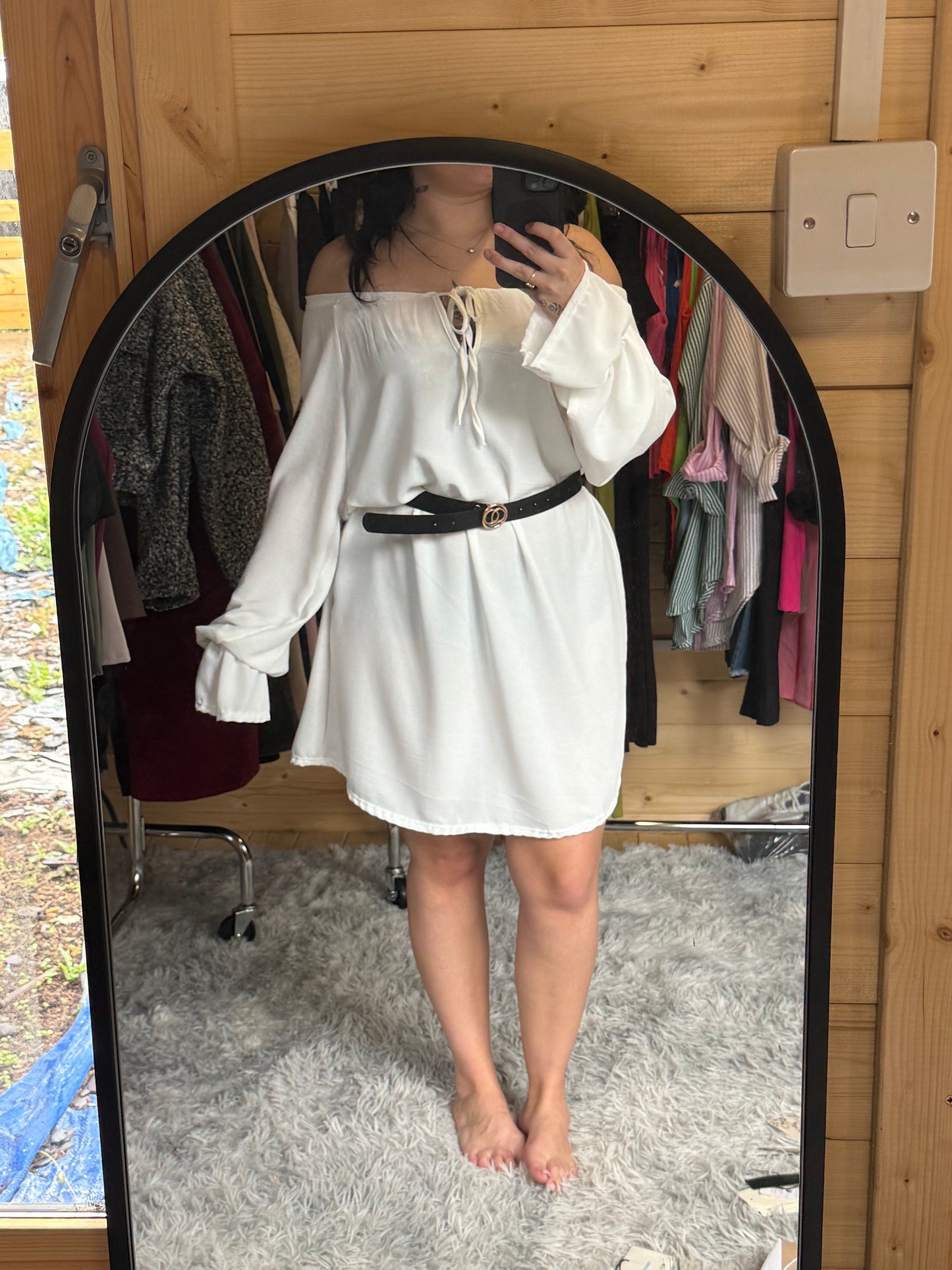 White off the shoulder dress