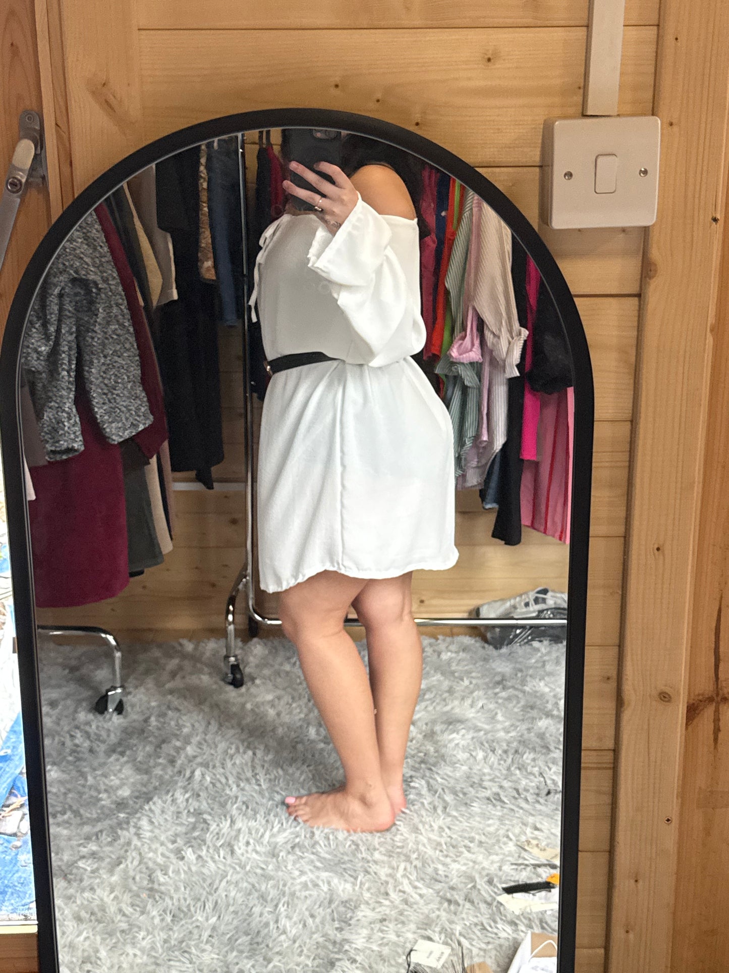 White off the shoulder dress