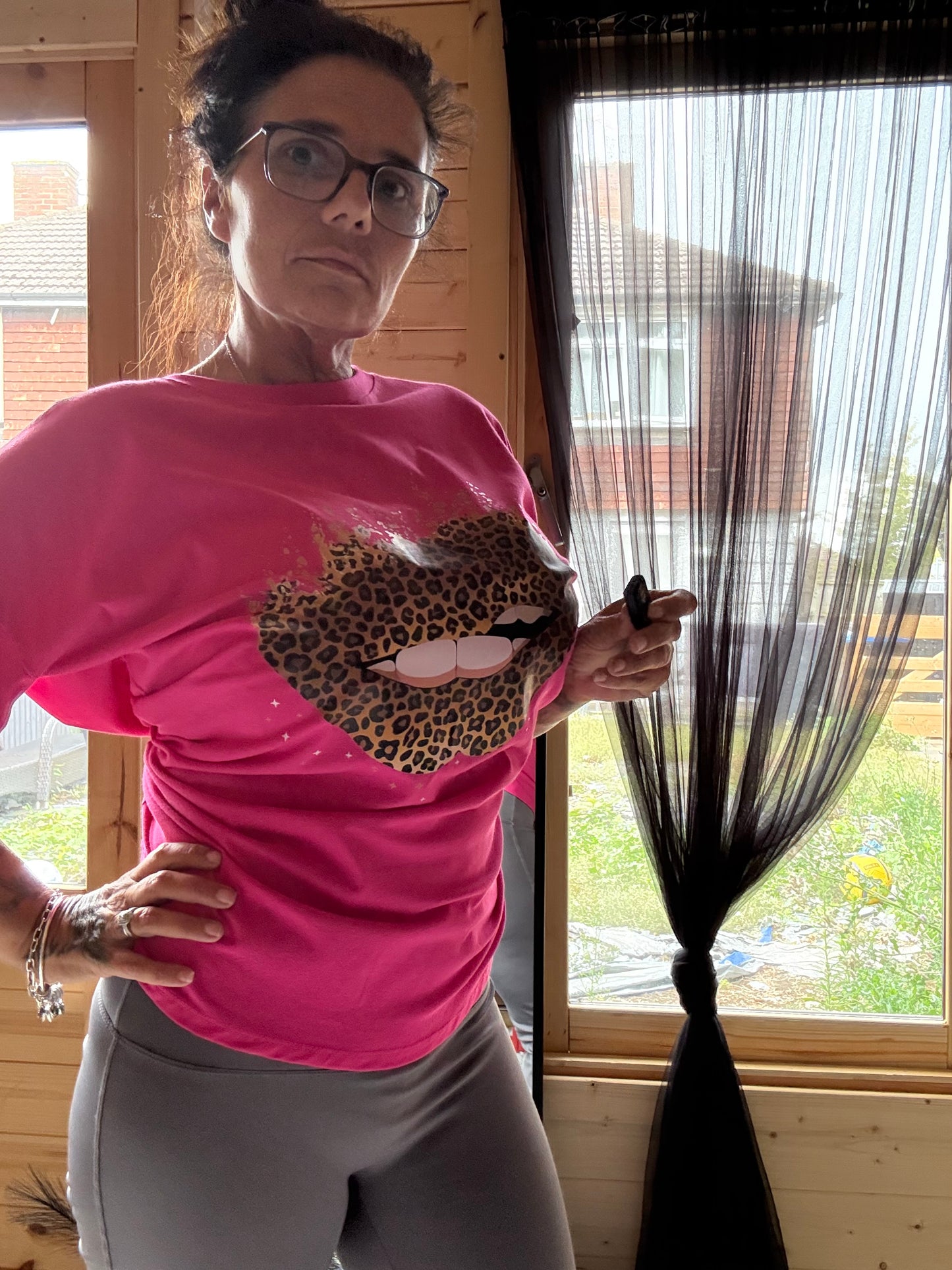 Lips leopard print T-shirt