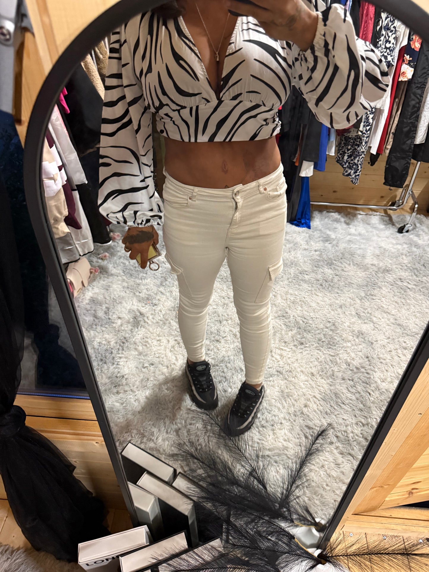 Bell wing zebra top
