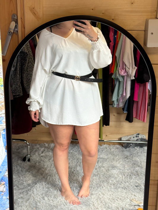 V neck shirt dress