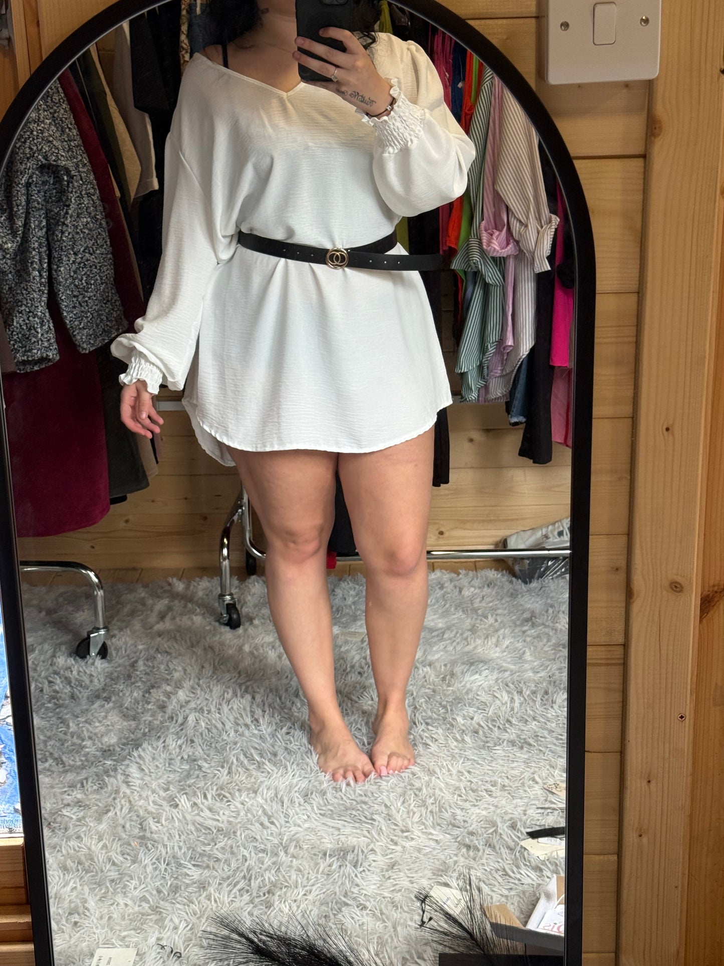 V neck shirt dress