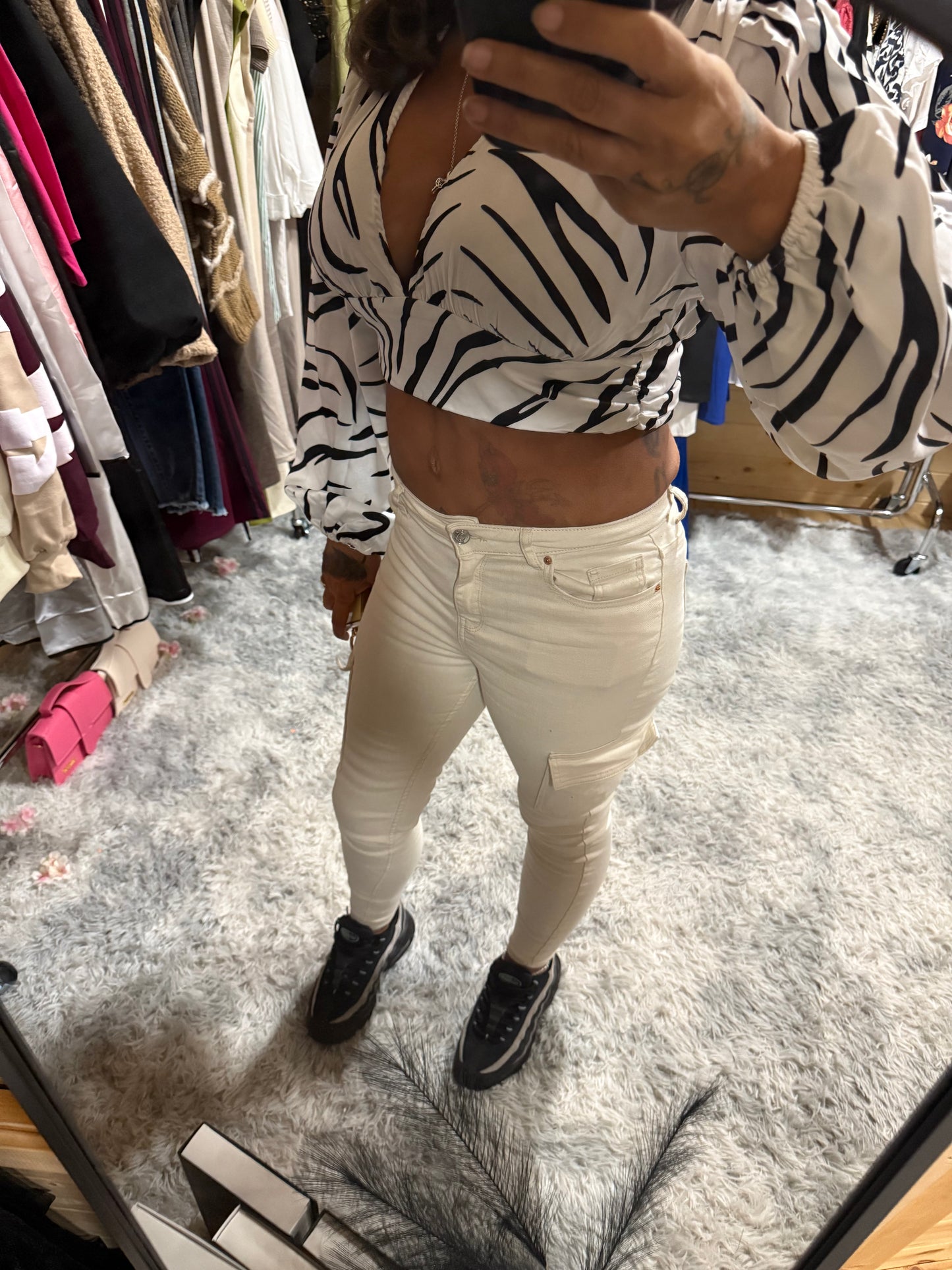 Bell wing zebra top