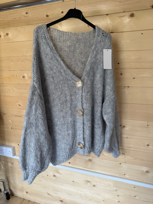 Gray cardigan