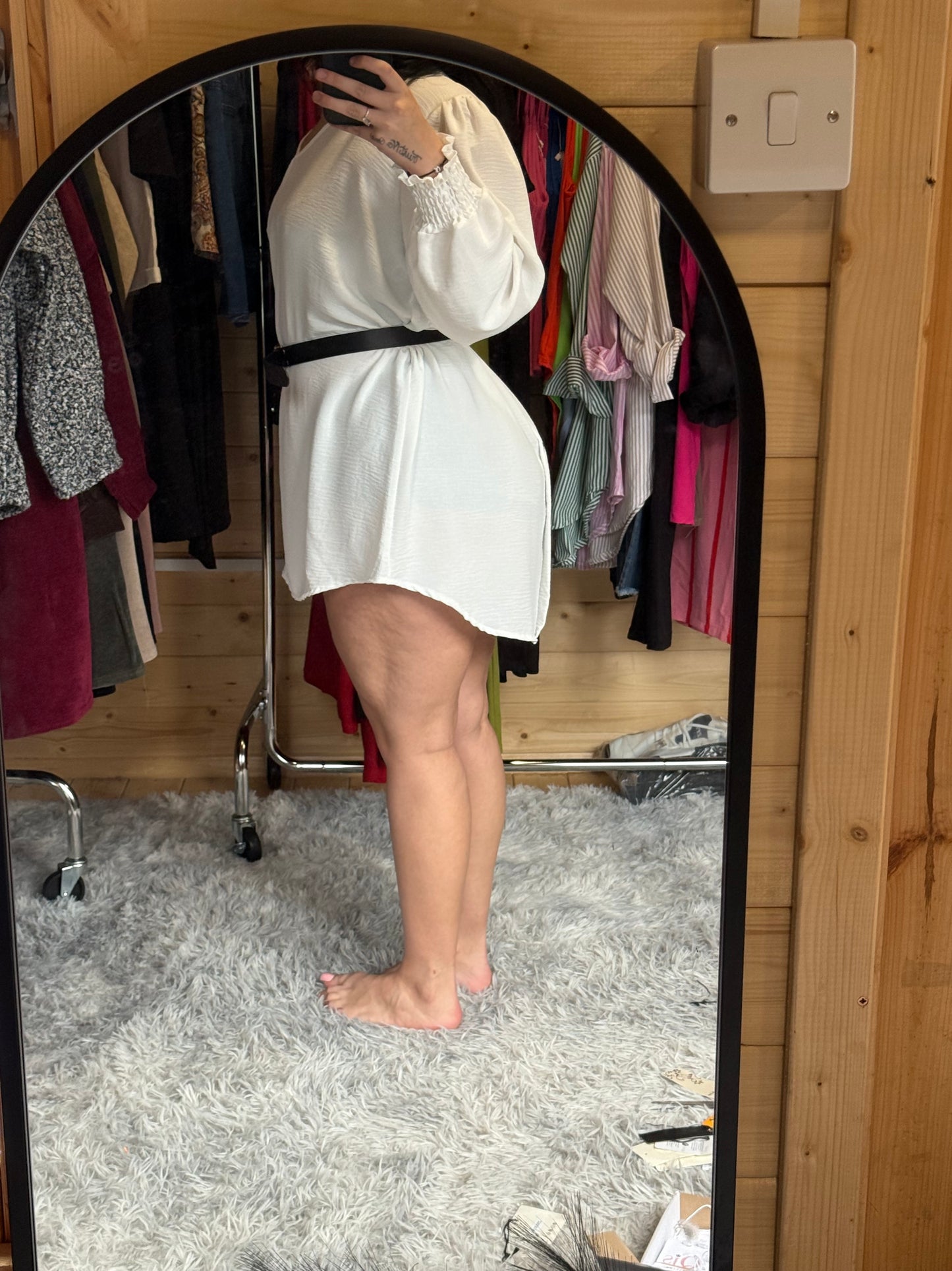 V neck shirt dress