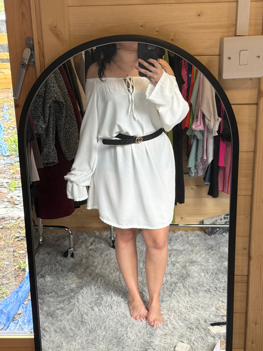 White off the shoulder dress